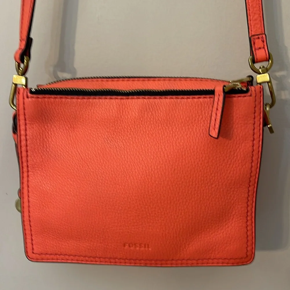 Fossil Women's Campbell Crossbody Bag Lava - Coral - Picture 15 of 17